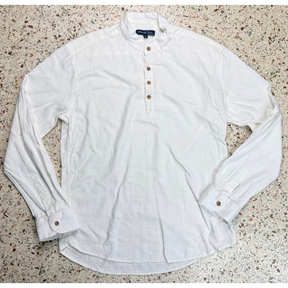Studio Depp Denim Born In Korea Men Rare 1/4 Button Up Long Sleeve Shirt Size XL